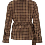 Bruin geruite blouse met strik in de taille Ydence Isa – achterkant | Jo&Co Club