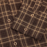 Bruin geruite blouse met strik in de taille Ydence Isa – detail van de stof | Jo&Co Club