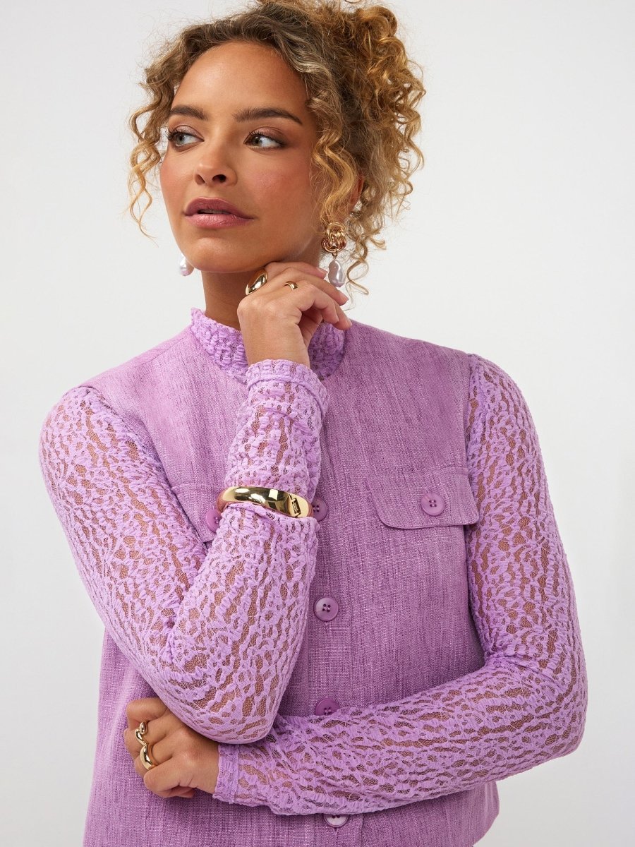 Ydence Gilet Amanda | Paars in Zacht lavendelpaars, Getailleerd of aansluitend silhouet