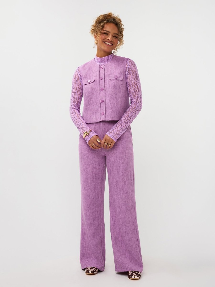 Ydence Gilet Amanda | Paars in Zacht lila-paars (mélange-effect door de, rechtvallend