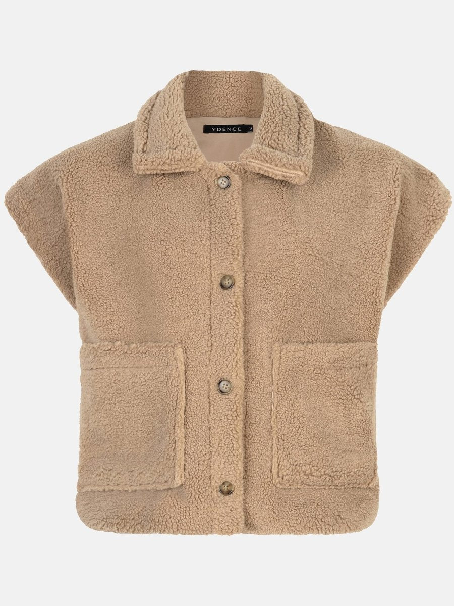 productfoto van het rejou jacket van ydence van teddy stof, voorzijde.