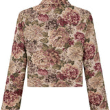 Beige gobelin jasje met geweven rozen Ydence Olivia – achterkant | Jo&Co Club