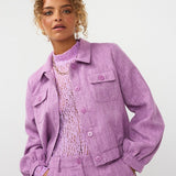 Ydence Jacket Jinte | Paars in Lila, jasje, top en lange broek met aansluitend