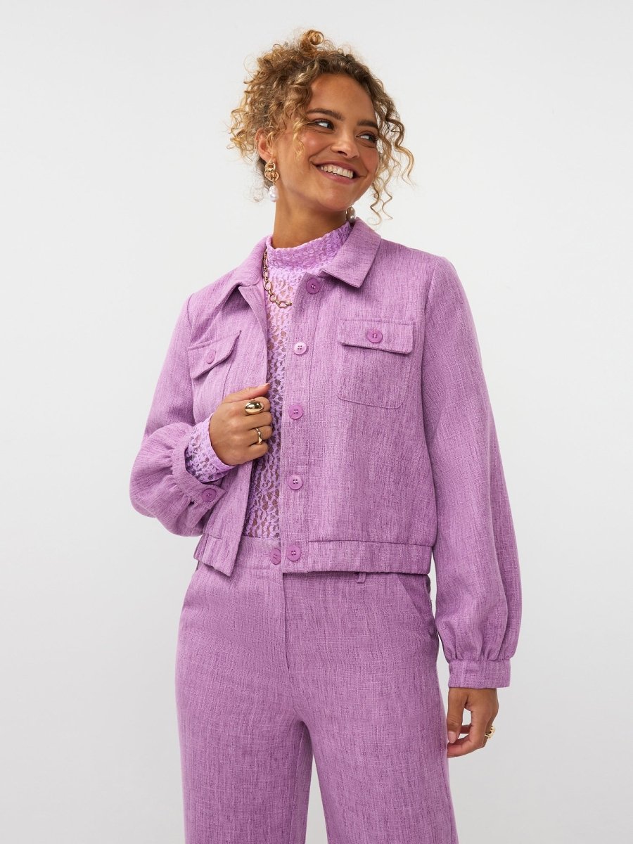 Ydence Jacket Jinte | Paars in Zacht lila (lavendel), relaxed fit