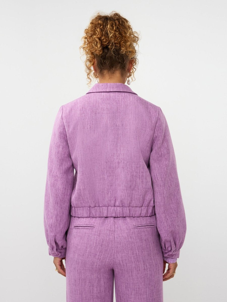 Ydence Jacket Jinte | Paars in Levendig lila-paars, set van cropped jack en broek