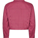 Ydence Jacket Kalina | Roze/Burgundy in Felroze en donker fuchsia, Reguliere pasvorm, cropped lengte