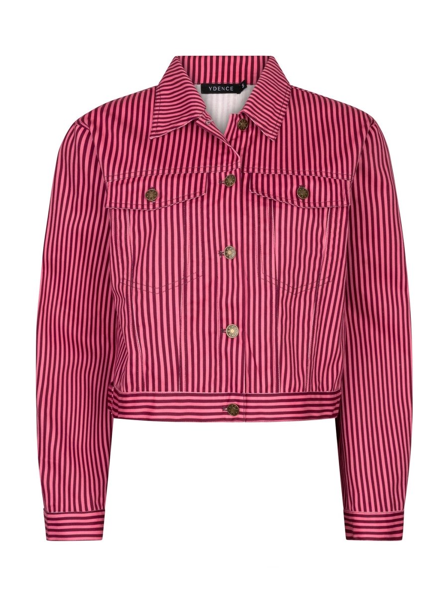 Ydence Jacket Kalina | Roze/Burgundy in Helder roze en diep bessenrood, Rechtvallend, kort model