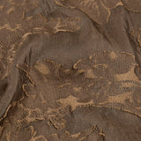 Koffiebruine jacquard blouse met pofmouwen Ydence Donna – detail van de stof | Jo&Co Club