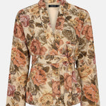 Productfot van de voorkant van de Ydence kimono penny met strikceintuur en bloemenprint.