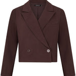 Korte blazer Ydence Ayla in roodbruin – voorkant | Jo&Co Club