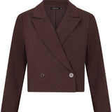 Korte blazer Ydence Ayla in roodbruin – voorkant | Jo&Co Club