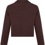 Korte blazer Ydence Ayla in roodbruin – achterkant | Jo&Co Club