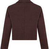 Korte blazer Ydence Ayla in roodbruin – achterkant | Jo&Co Club