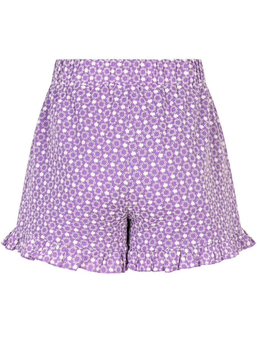 Achterzijde van de lila Ydence short Larissa met elastische tailleband.