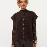 Model in bruine mesh top met fluwelen bloemen Ydence Brandy | Jo&Co Club
