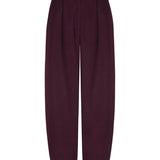 Vrijstaande productfoto van een broek in aubergine op een witte achtergrond | Ydence Blythe | Jo&Co Club