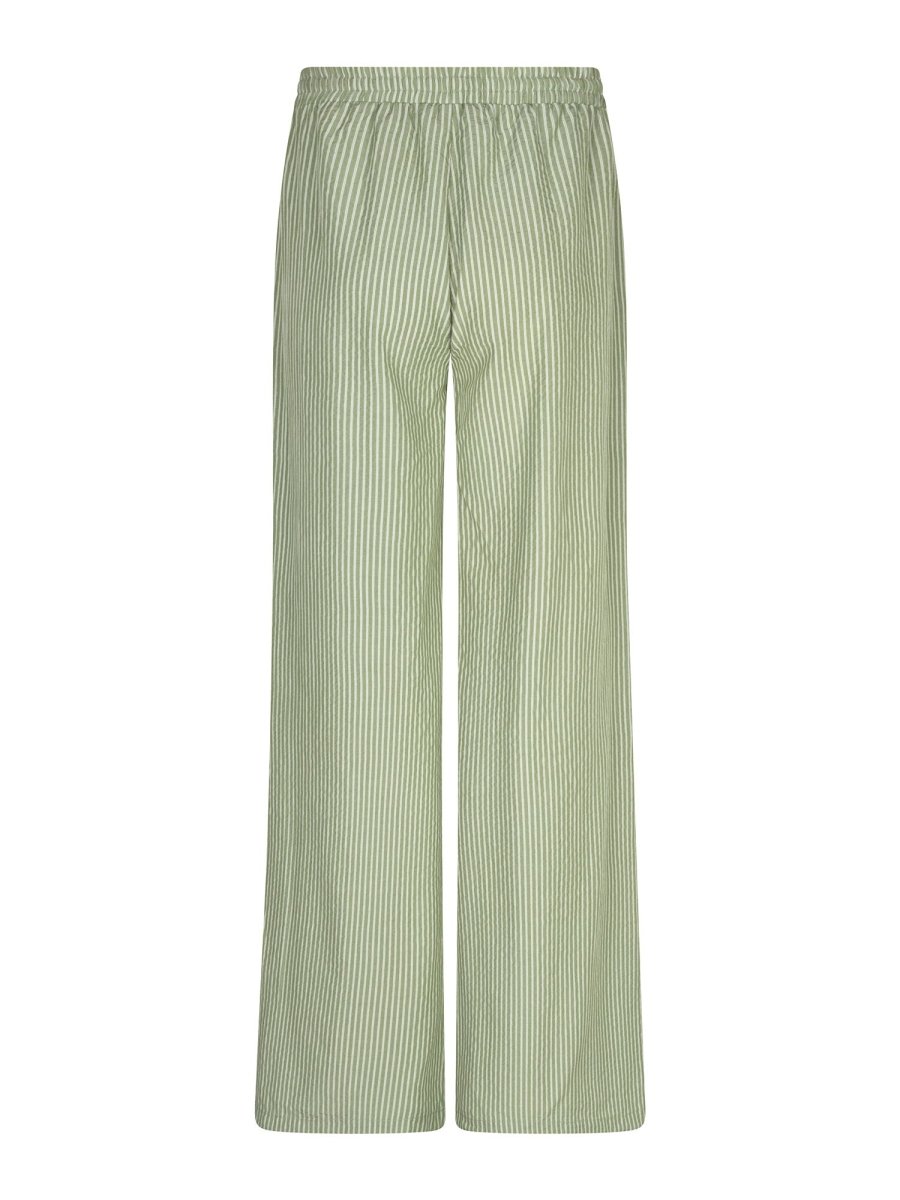 Ydence Pants Bregje | Groen in Zacht saliegroen, Wide leg, recht model met wijde pijpen