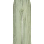 Ydence Pants Bregje | Groen in Zacht saliegroen, Wide leg, recht model met wijde pijpen