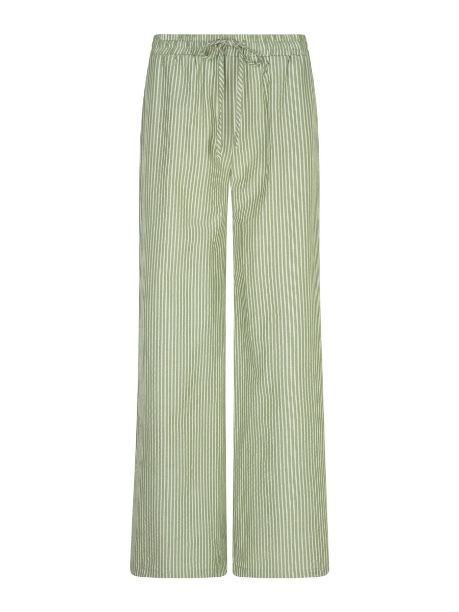 Ydence Pants Bregje | Groen in licht, gedempt groen, broek met Wijde pijpen