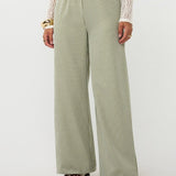 Ydence Pants Celeste | Groen Geruit in Zacht olijfgroen en gebroken wit, broek met High-waist, wide leg, ruimvallend