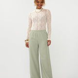 Ydence Pants Celeste | Groen Geruit in gebroken wit (ecru); Broek: saliegroen en wit, wide leg
