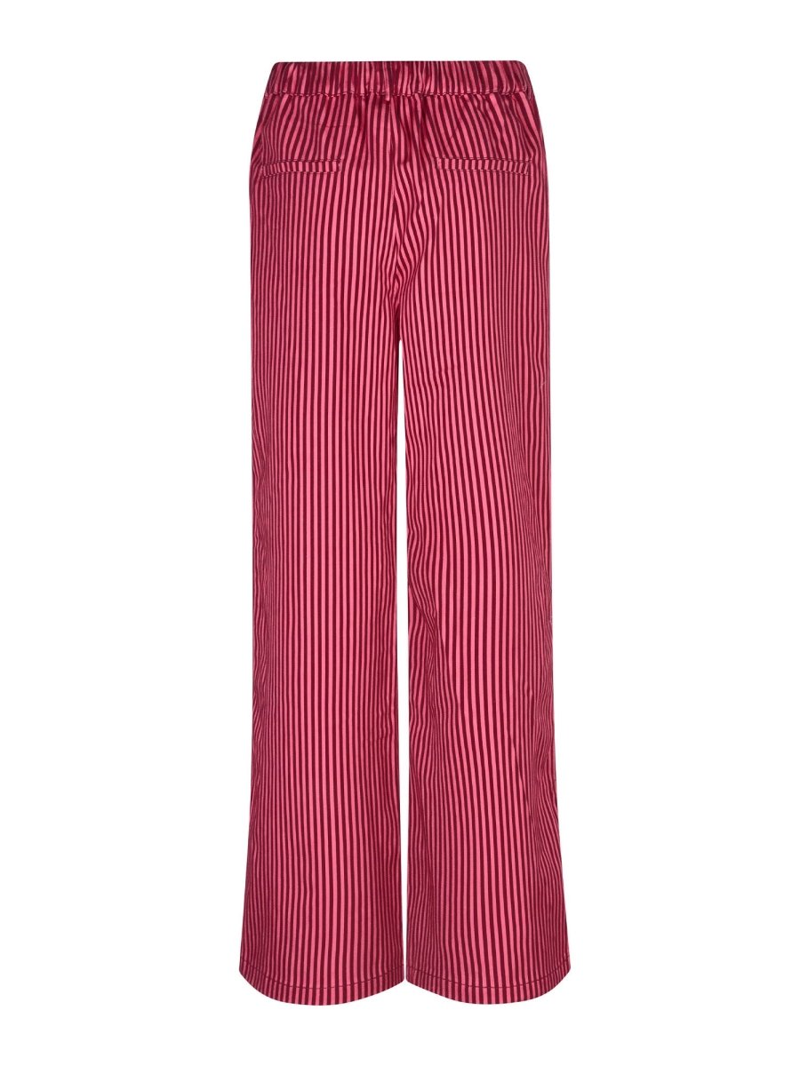 Ydence Pants Djamilla | Roze/Burgundy in Felroze en diep magenta, Wide leg, rechte pasvorm