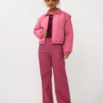 Ydence Pants Djamilla | Roze/Burgundy in snoeproze, wide leg