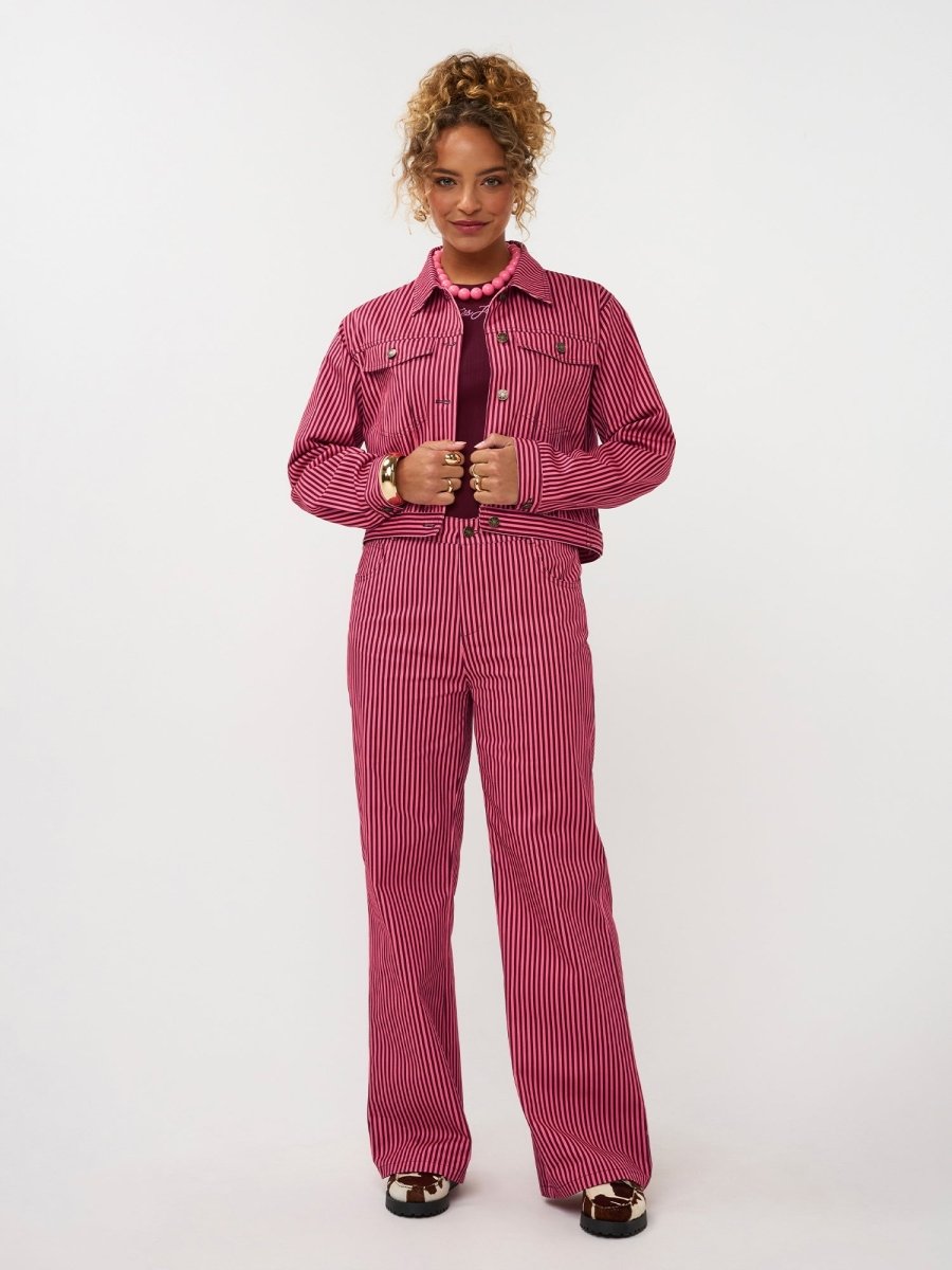Ydence Pants Djamilla | Roze/Burgundy in overwegend roze, wide leg