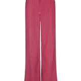 Ydence Pants Djamilla | Roze/Burgundy in Fuchsia, High-waist, wijde pijpen