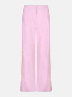 Vrijstaande productfoto van een lichtroze broek met wijde, rechte pijpen | Ydence Kaya | Jo&Co Club