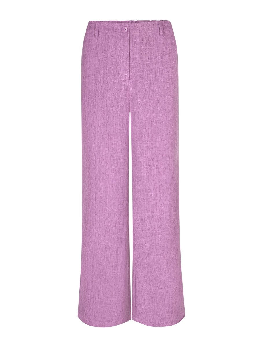Ydence Pants Leona | Paars in Lila, Hoge taille, wijde rechte pijpen