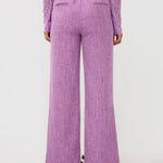 Ydence Pants Leona | Paars in lavendelpaars, High-waisted, losvallend model met wijde pijpen