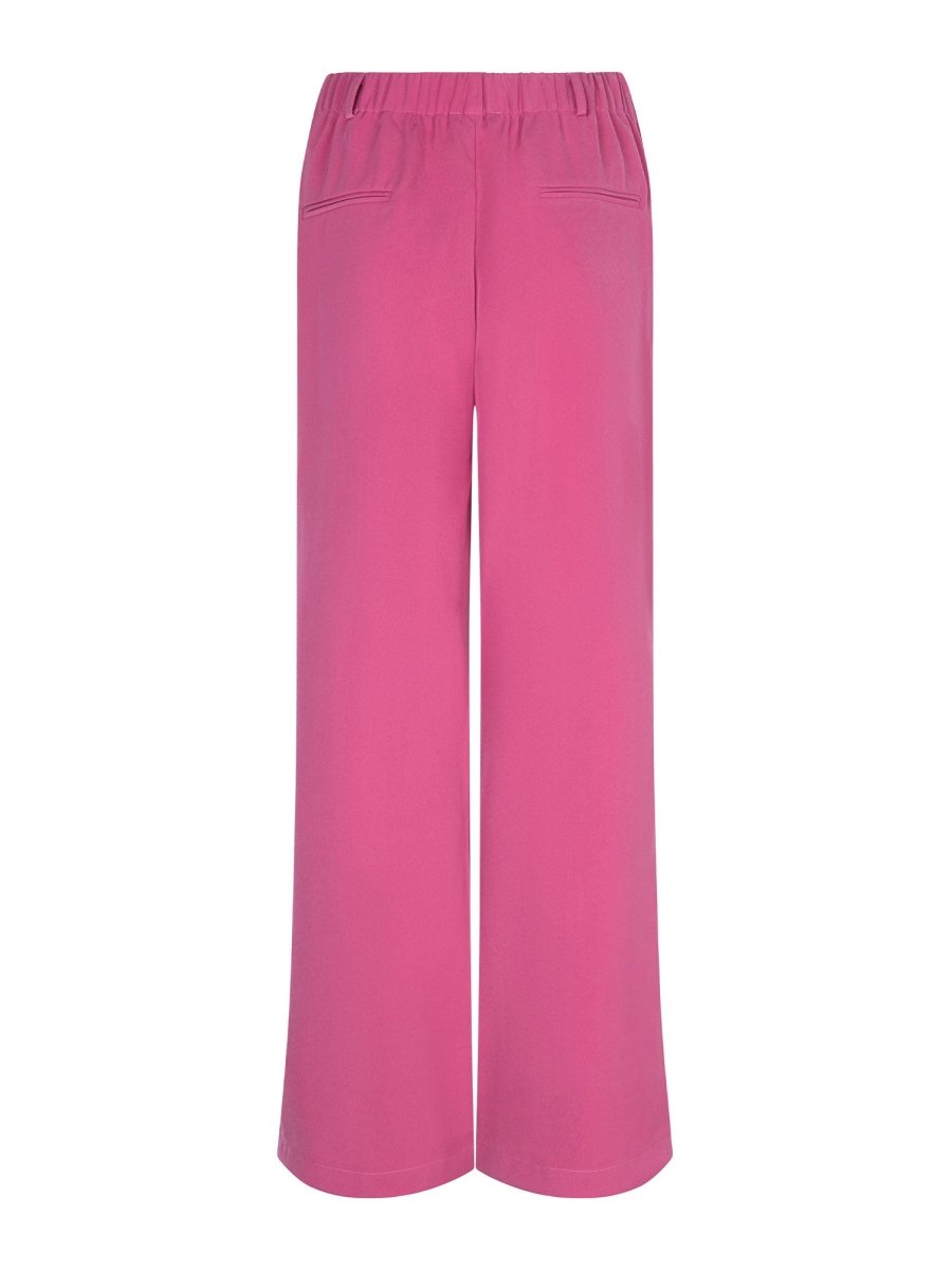 Ydence Pants Solange | Roze in Levendig fuchsia roze, Hoge taille, straight fit met wijde pijpen