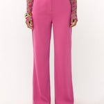 Ydence Pants Solange | Roze in Fel fuchsia roze, broek met wijde pijpen