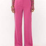 Ydence Pants Solange | Roze in Fel fuchsia roze, broek met wijde pijpen