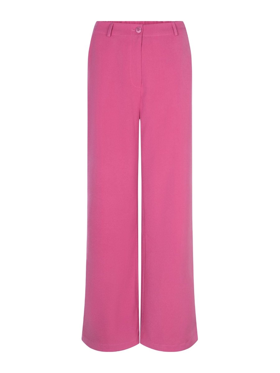 Ydence Pants Solange | Roze in Fel fuchsia roze, High-waist met wijde, rechte pijpen