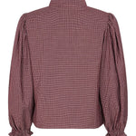 Geruite blouse met strik Ydence Amena in mauve – achterkant | Jo&Co Club