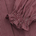 Geruite blouse met strik Ydence Amena in mauve – detail van de stof | Jo&Co Club