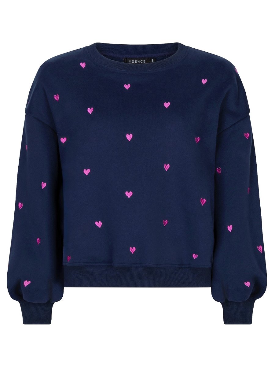 producfoto ydence hearts trui dames navy blauw voorkant