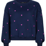 producfoto ydence hearts trui dames navy blauw voorkant