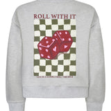 Productfoto ydence sweater roll with it grijs achterkant.