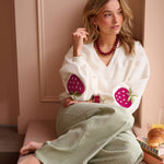 Ydence Sweater Strawberry | Ecru in gebroken wit, oversized