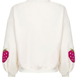 Ydence Sweater Strawberry | Ecru in Gebroken wit (hoofdkleur), felroze/fuchsia, oversized