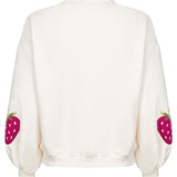 Ydence Sweater Strawberry | Ecru in Gebroken wit (hoofdkleur), felroze/fuchsia, oversized