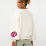 Ydence Sweater Strawberry | Ecru in Crèmekleurig, wijde pijpen