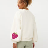 Ydence Sweater Strawberry | Ecru in Crèmekleurig, wijde pijpen