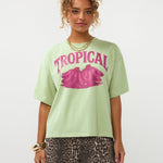 Ydence T-shirt Tropical Groen – T-Shirts van Ydence, kleur 34/XS, maat | Jo&Co Club