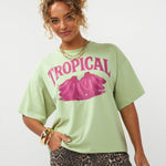 Ydence T-shirt Tropical Groen – T-Shirts van Ydence, kleur 34/XS, maat | Jo&Co Club