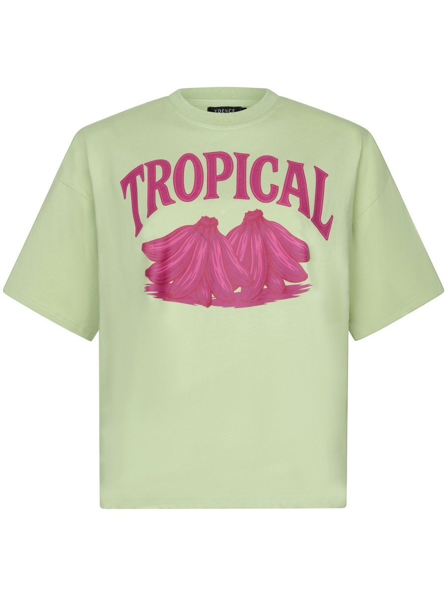 Ydence T-shirt Tropical Groen – T-Shirts van Ydence, kleur 34/XS, maat | Jo&Co Club