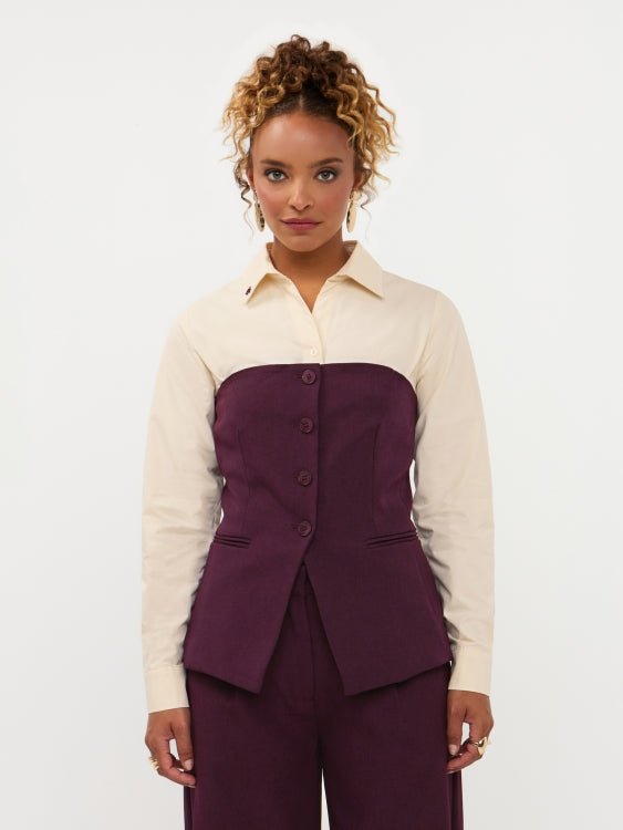 Top in aubergine | Ydence Asher | Jo&Co Club